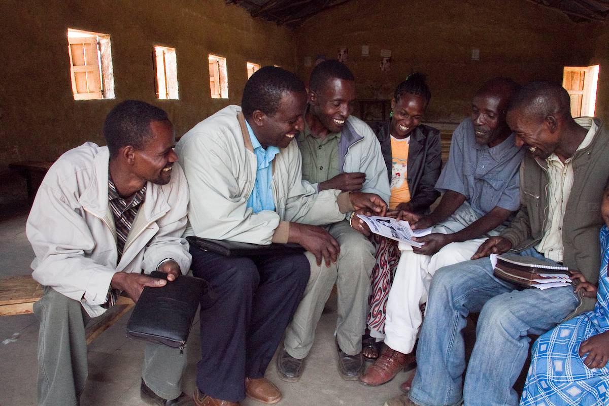 Group of believers in Ethiopia doing a Bible study.